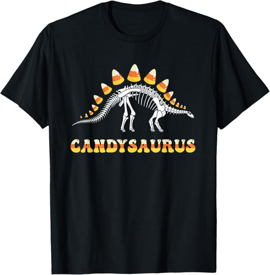 Funny Candysaurus Candy Corn Toddler Kid Dinosaur Halloween T-Shirt