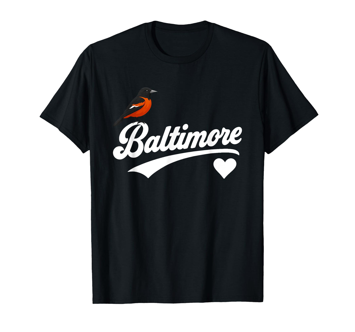 Bird on Baltimore Heart Birds Lover Gift for Men Women Kids T-Shirt