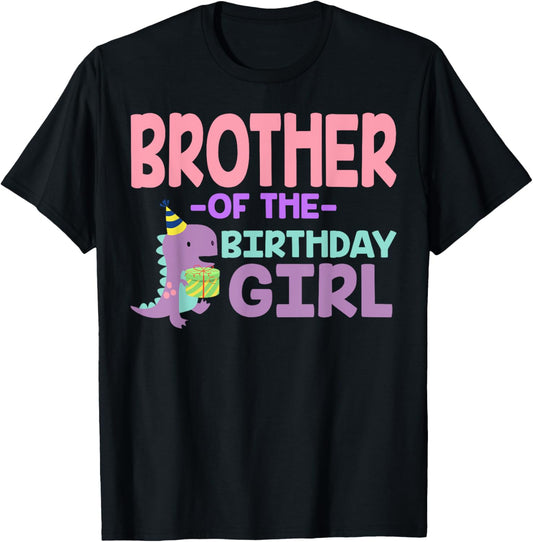 Brother of The Birthday For Girl Saurus Rex Dinosaur Party T-Shirt