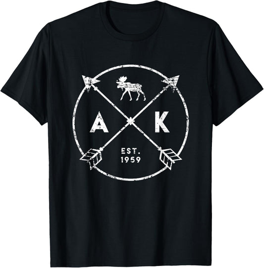 Alaska Adventure Shirt, Est 1959 Moose Arrows Tribal State