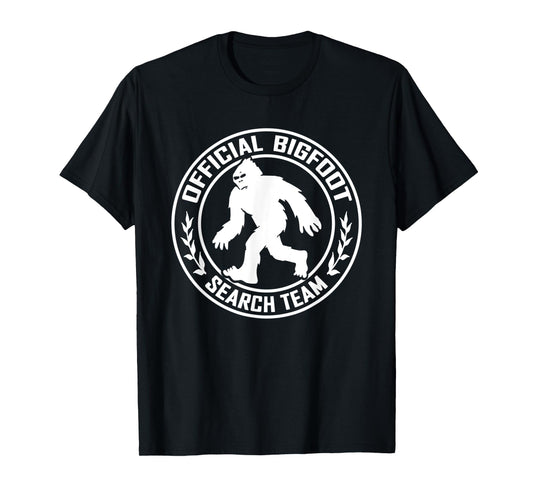 Bigfoot Search Team Black Shirt Sasquatch Yeti Grassman T-Shirt
