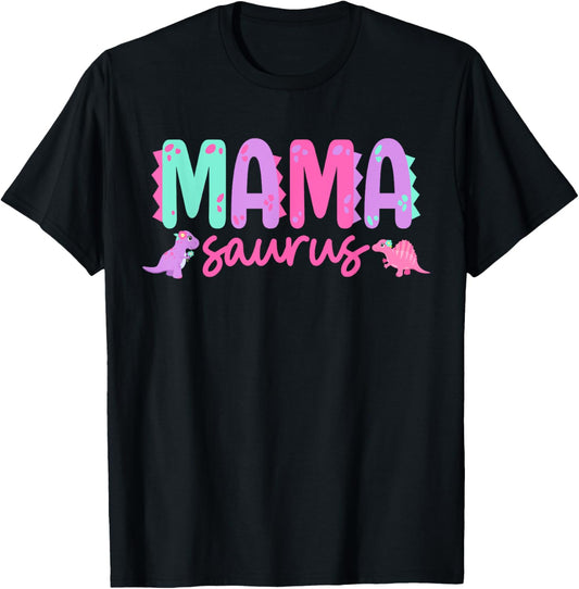 Mama Saurus Mom Dinosaur Birthday Family Matching T-Shirt