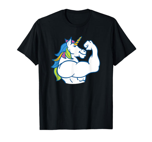 Muscular Unicorn - Funny Magical Fitness Bodybuilder Dad T-Shirt