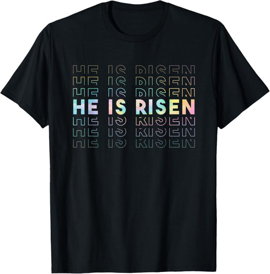 He Is Risen Sun Resurrection Easter Christian Men Women Kids T-Shirt