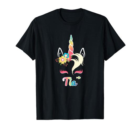 Rainbow Unicorn Tia Shirt Custom Name Gift for girls