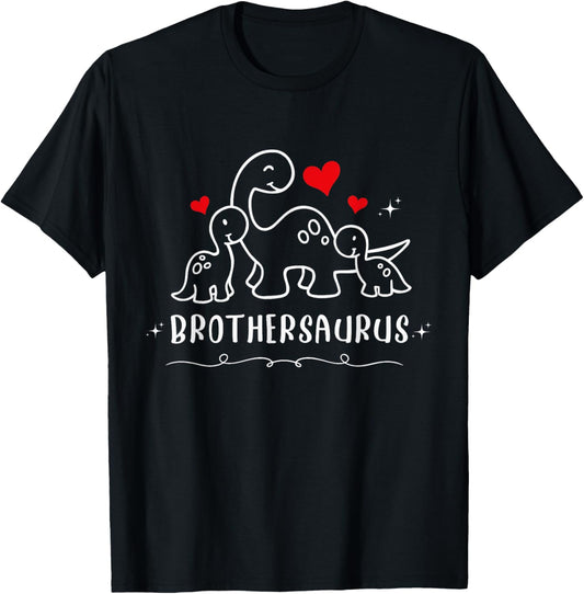 Brothersaurus Boys Birthday Dinosaur 2 Siblings Kids Dino T-Shirt