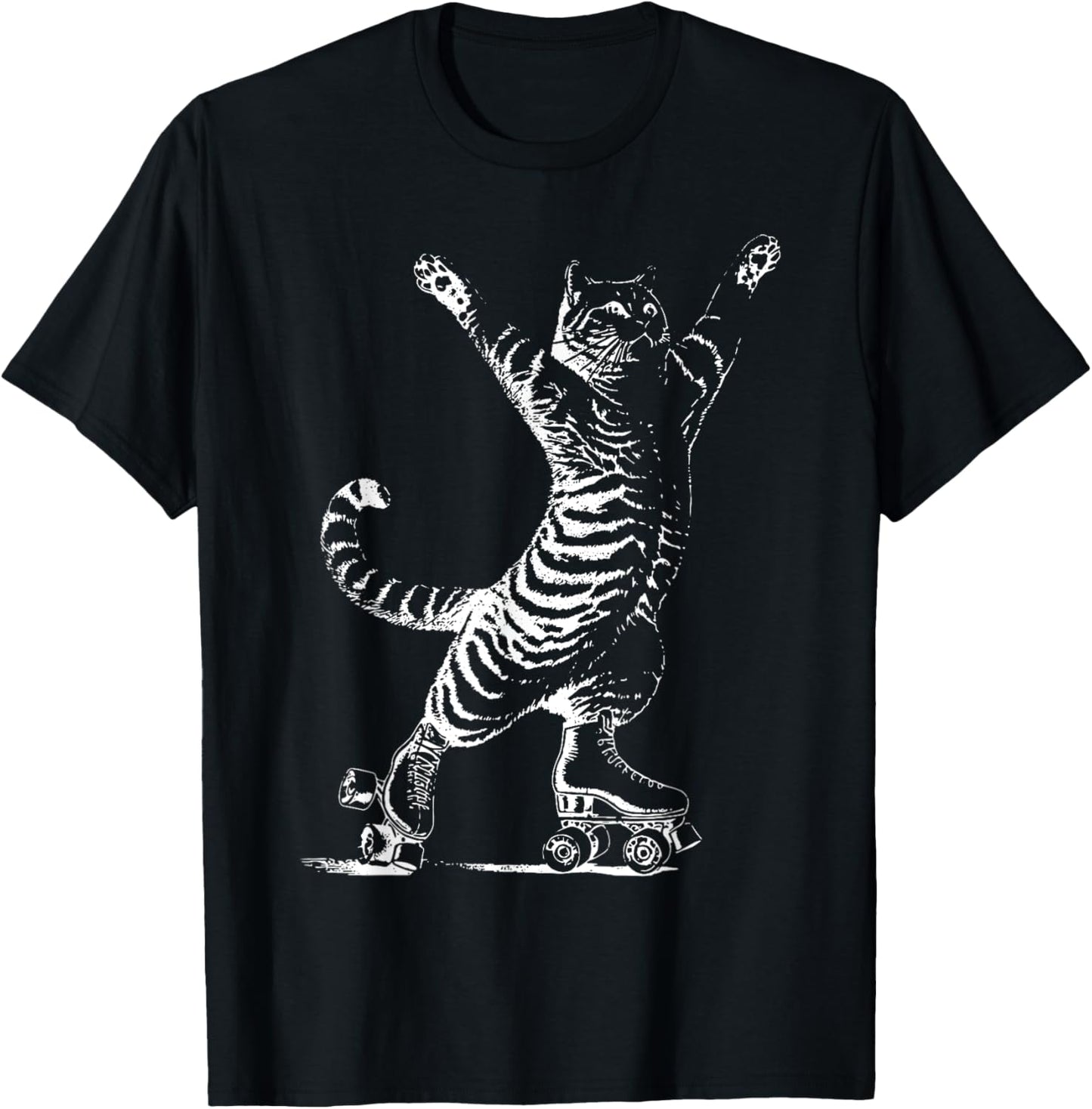 Vintage Cat Rollerskates Skating Derby Skater Roller Skate T-Shirt