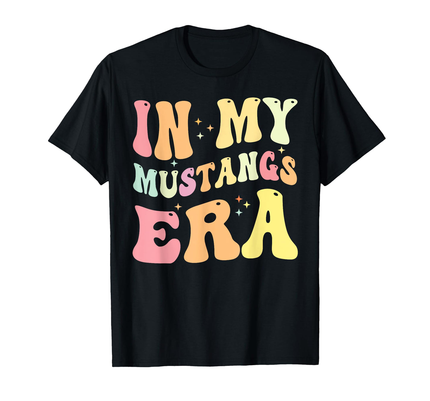 In My Mustangs Era Back to School Spirit Game Retro Groovy T-Shirt