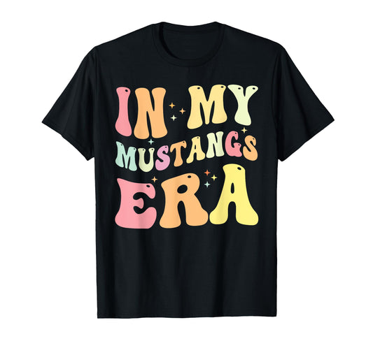 In My Mustangs Era Back to School Spirit Game Retro Groovy T-Shirt