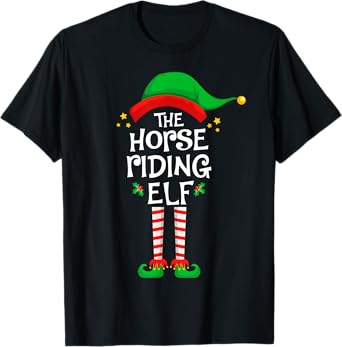 The Horse Riding Elf Christmas Family Matching Group T-Shirt