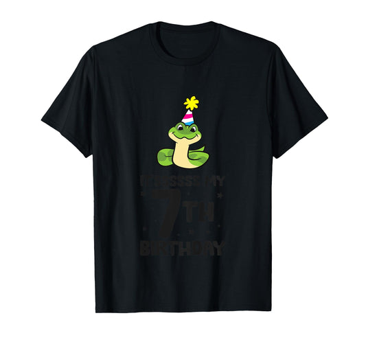 Snake Birthday It's My 7th Birthday Snake T-Shirt