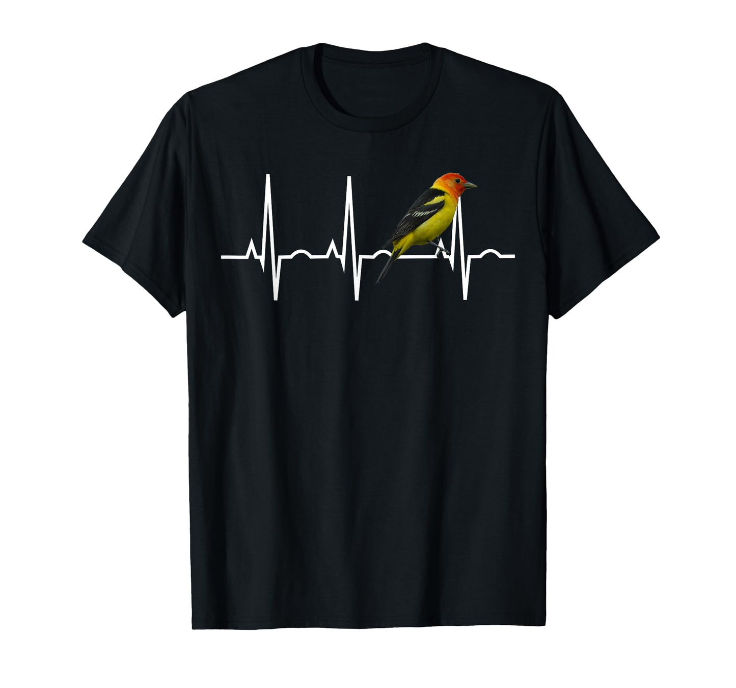 Western Tanager Shirt Songbird Heartbeat Birder Gift T-Shirt T-Shirt