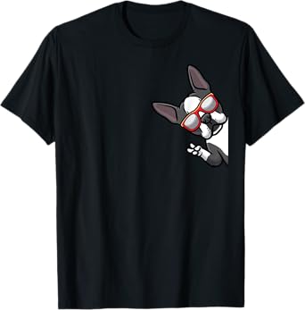 Boston Terrier Dog From Side Boston Bull T-Shirt