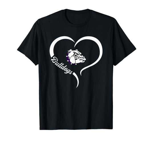 Swanton Bulldogs Logo Half Heart Slogan HS T-Shirt