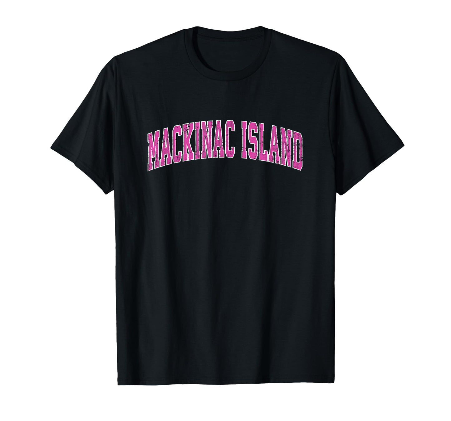 Mackinac Island Michigan MI Vintage Sports Design Pink Desig T-Shirt