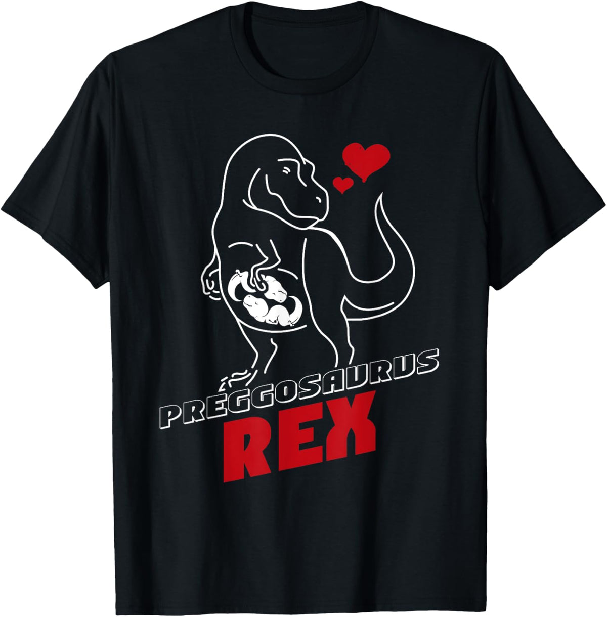 Funny Twin Pregnancy Preggosaurus Rex Shirt Dad Mom Dinosaur T-Shirt