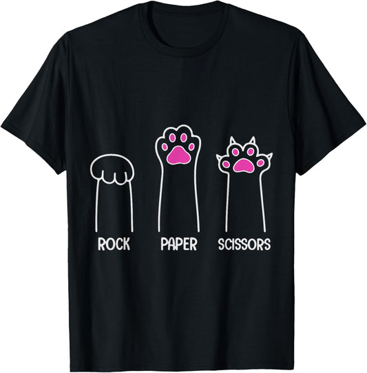 Rock Paper Scissors Hand Game Cute Paw Funny Dog Lovers T-Shirt