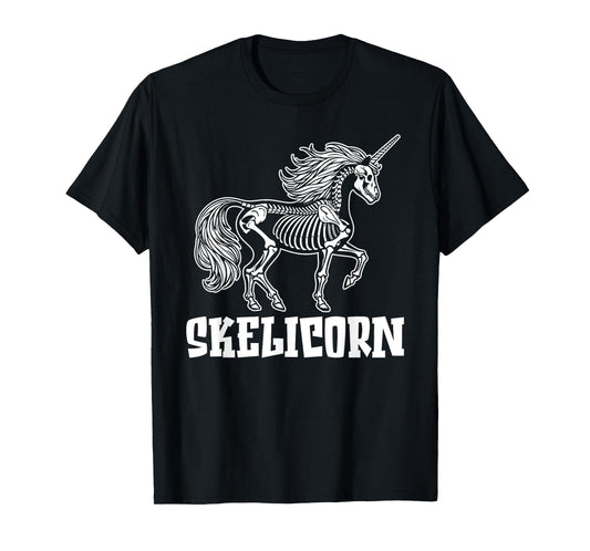 Skelicorn Halloween Skeleton - 31 October Costume Unicorn T-Shirt