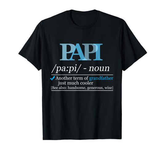 Definition Papi Funny Grandpa Dad Fathers Day Christmas T-Shirt