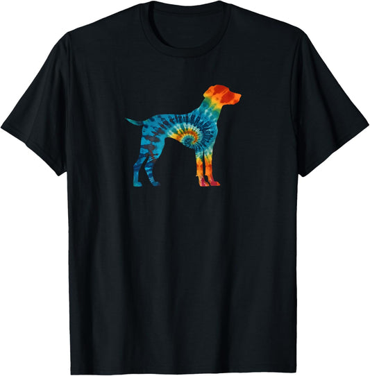 Mountain Cur Dog Retro Tie Dye Design T-Shirt