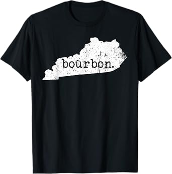 Weathered Kentucky Bourbon Trail Whiskey State Outline T-Shirt