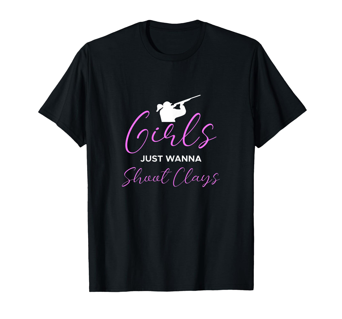 Womens Girls just Wanna Shoot Clay Shooting Skeet Shooter Dovecote T-Shirt