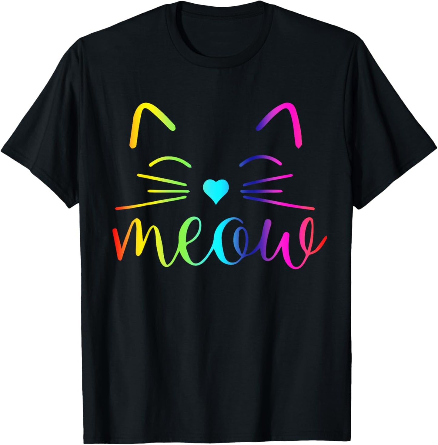 Meow Cute Cat Face Funny Quote for Cat fans T-Shirt
