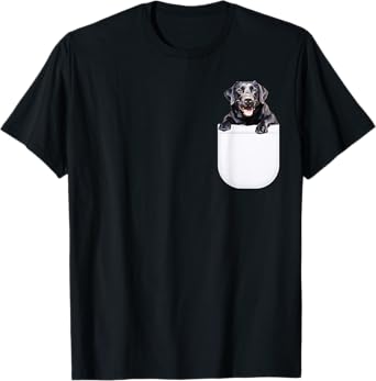 Black Labrador Dog In Pocket, Black Lab Dog Owners Lover Men Women Girls Kids T-Shirt