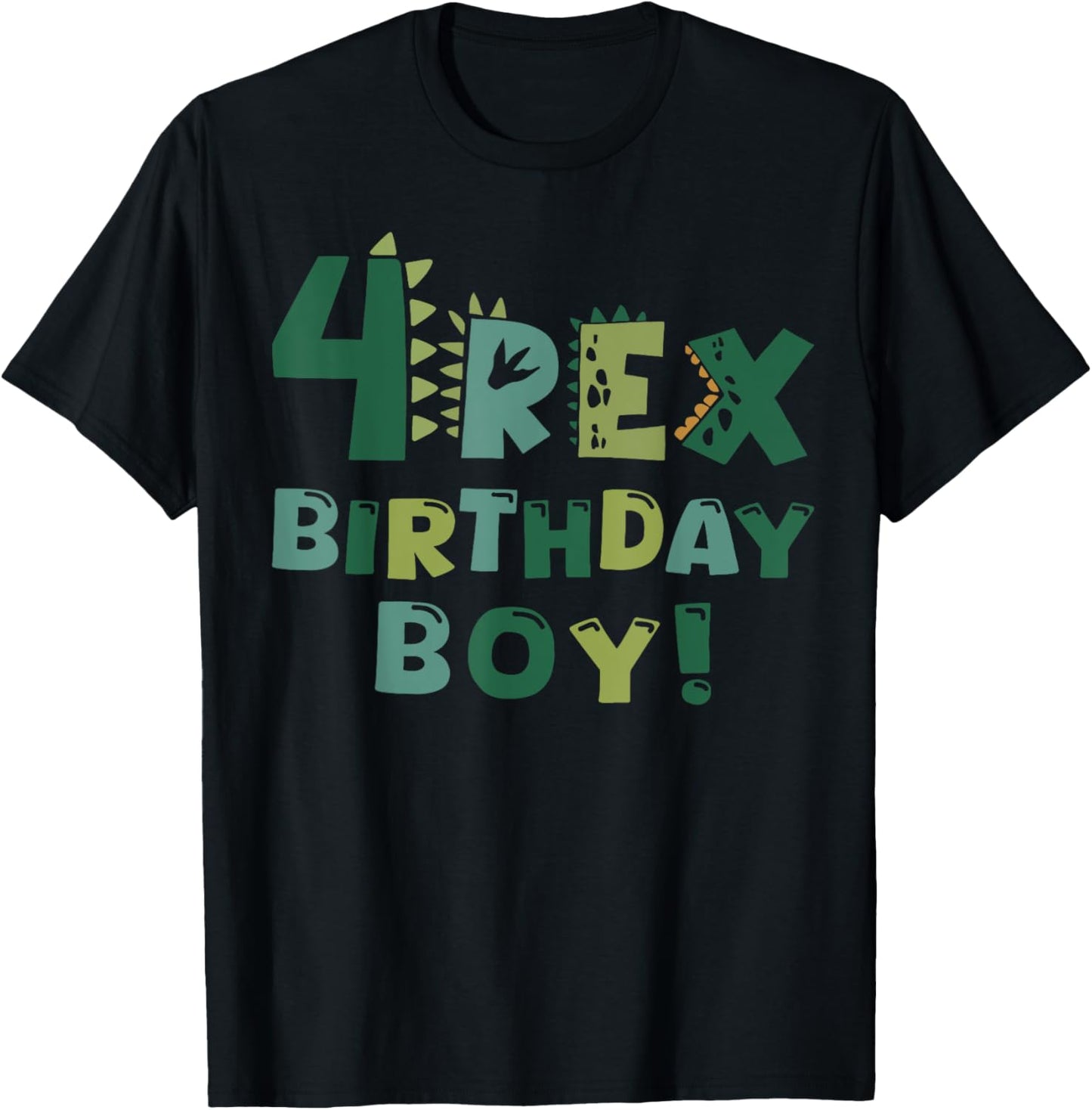 4 Rex Birthday Boy Dinosaur Party Outfit Youth Kids T-Shirt