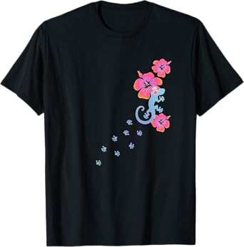 Gecko Lucky Charm Lizard Salamander Aloha Hawaii Colourful T-Shirt