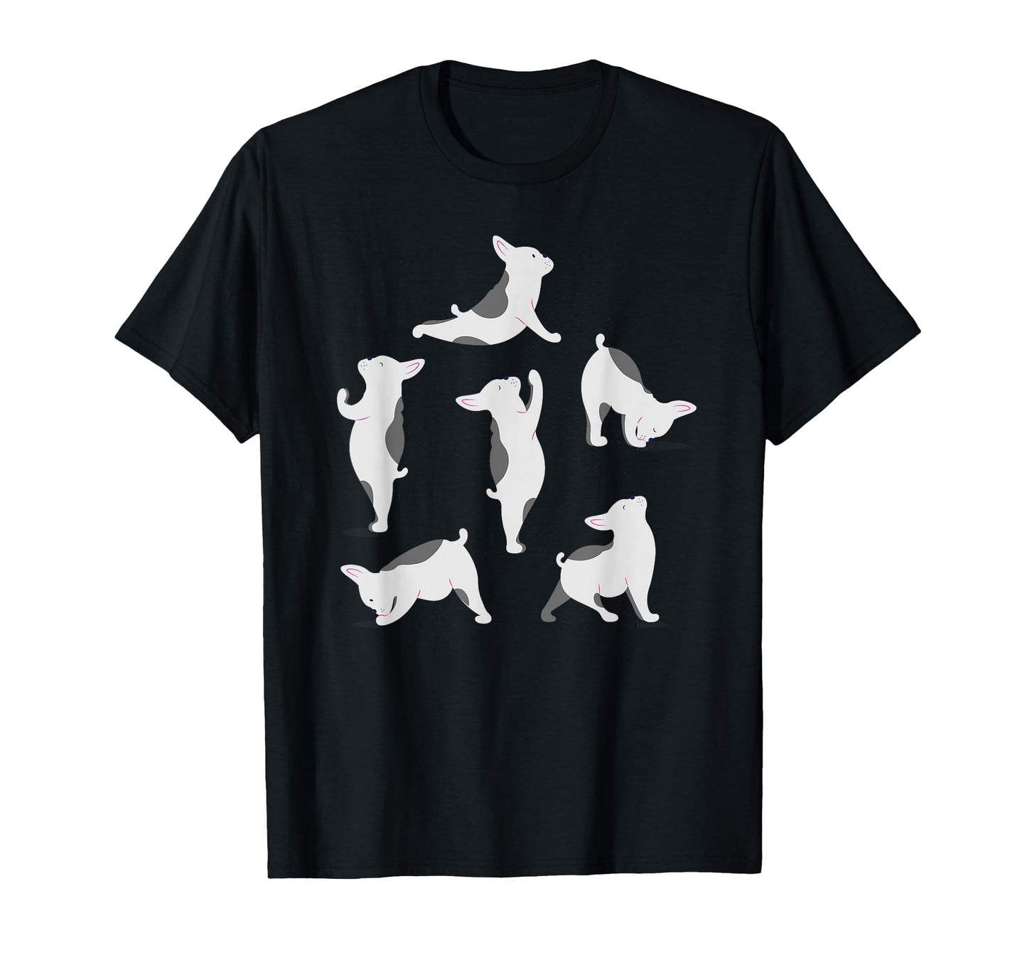 French Bulldog Yoga Poses Funny Cute Frenchie Dog Lover Men Women Girls Kids T-Shirt