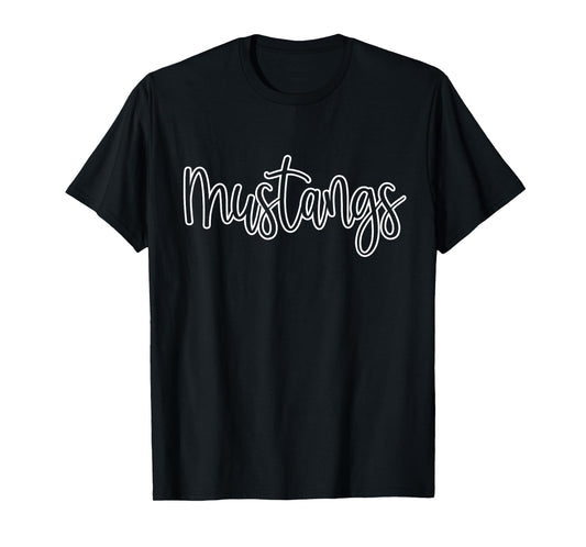 Mustangs Mascot School Sports Fan Team Spirit T-Shirt
