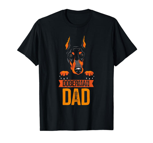 Pinscher Dobermans Doberman Love Owner Father's T-Shirt - Dog Themed - Unisex-Adults - Black - Small - Short Sleeve - Classic Fit - Imported