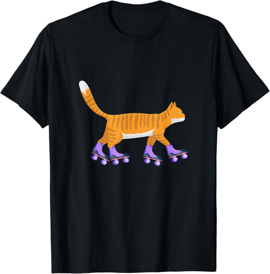 Cat Inline Skateboard Skateboard Skateboard T-Shirt