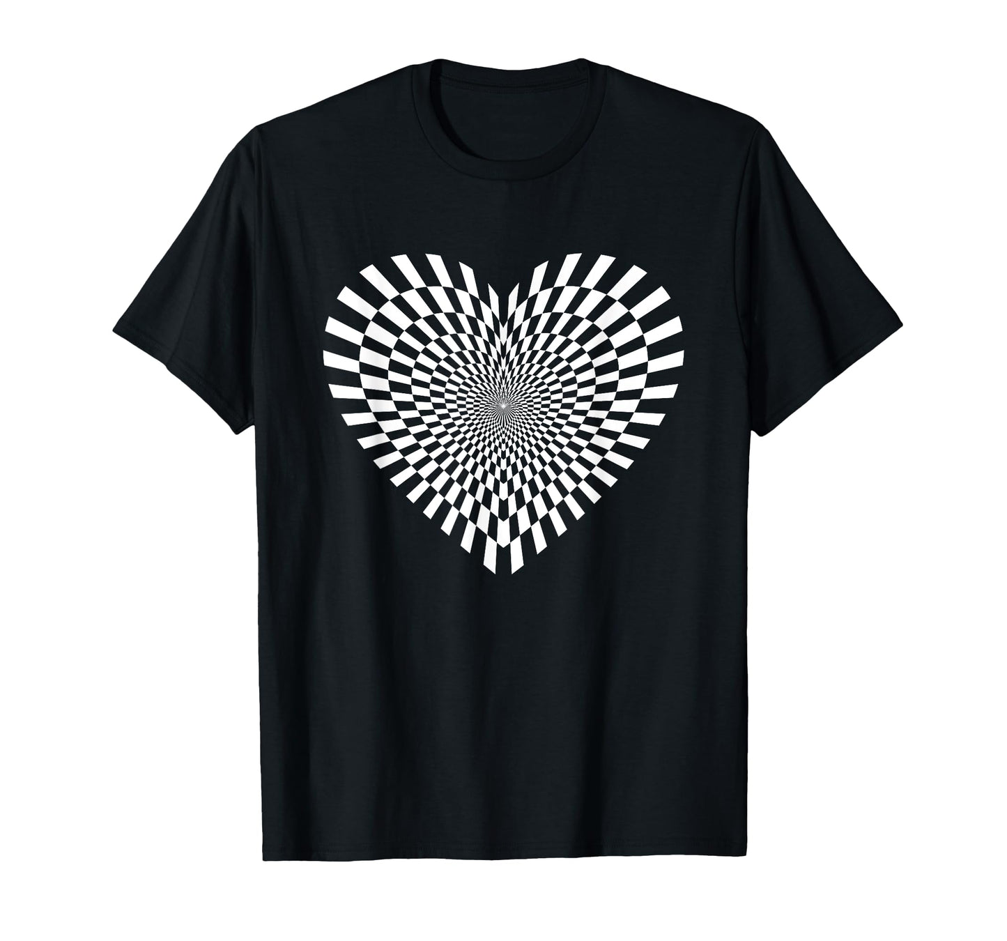 Cool Crazy Retro Valentine Sweet Heart Cute Fun Optical Art T-Shirt
