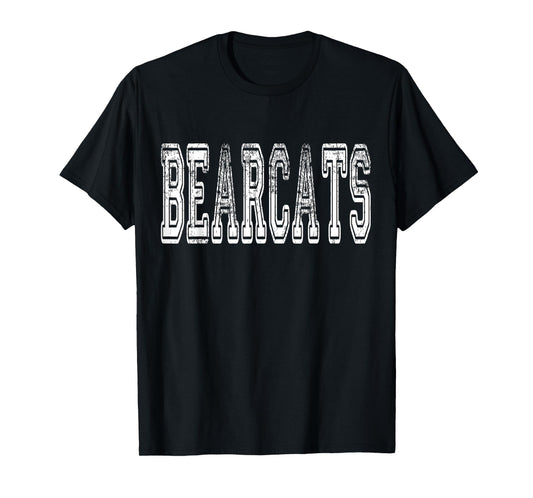 Bearcats Mascot Distressed Vintage School Sports Name Fans T-Shirt