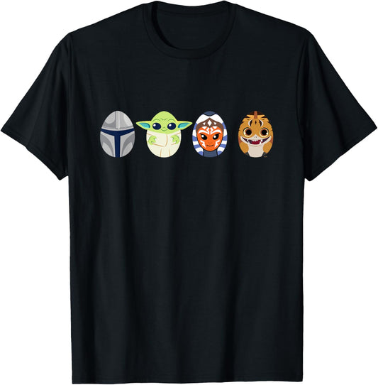 Star Wars The Mandalorian Grogu Ahsoka Loth-Cat Easter Eggs T-Shirt
