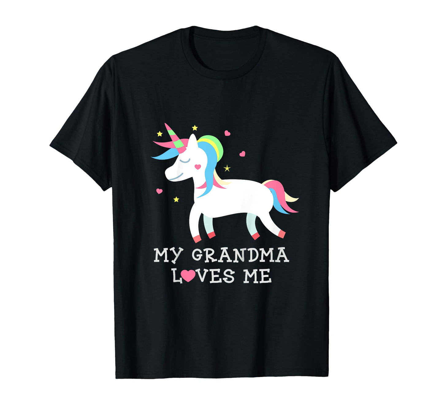 My Grandma Loves Me Cute Girl Unicorn Granddaughter Gift T-Shirt
