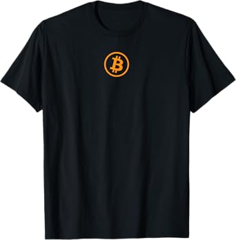 Bitcoin Cryptocurrency BTC Neck Position Orange Bitcoin Logo T-Shirt