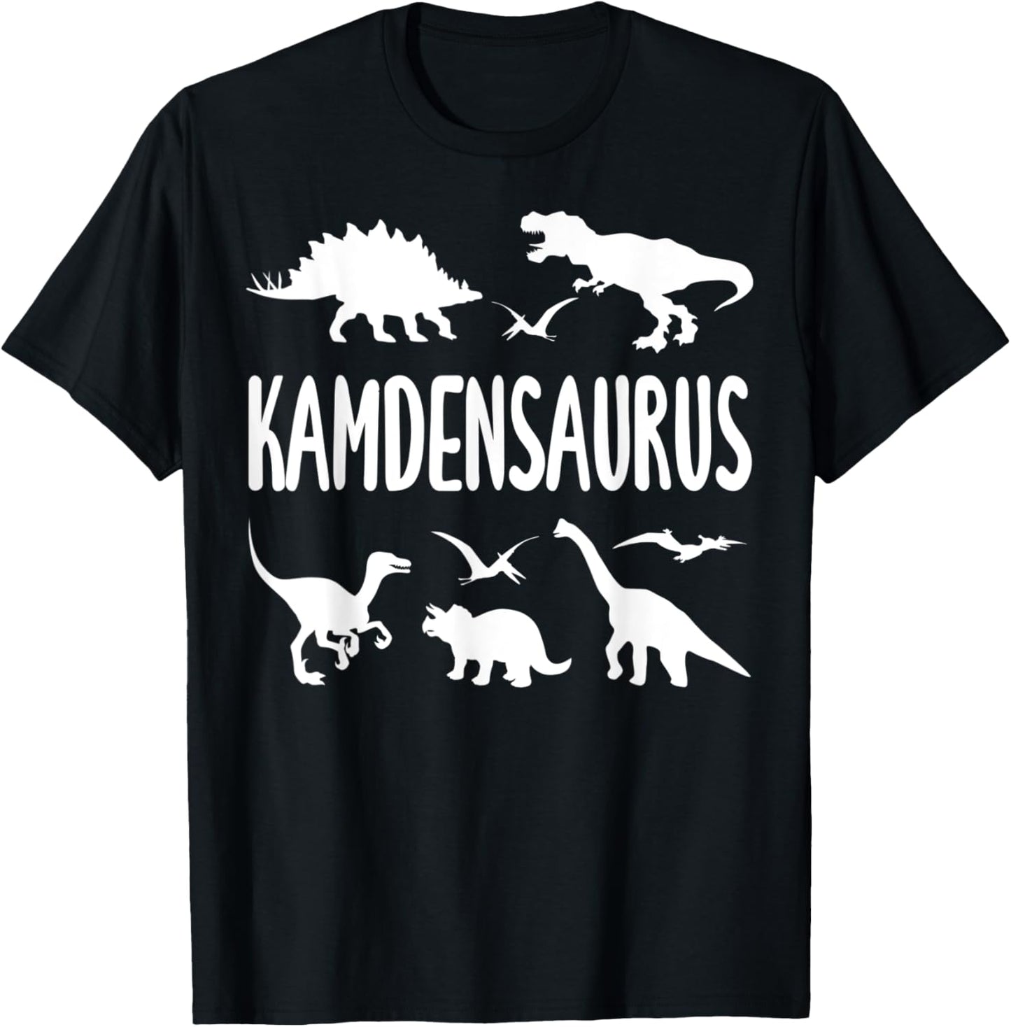 Dinosaur T Rex Kamden Kamdensaurus Boys Dino Name T-Shirt