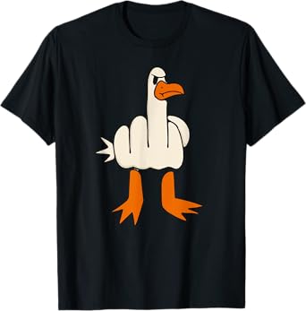 Middle Finger Seagull, Adult Humor, Funny Gesture Flip Off T-Shirt