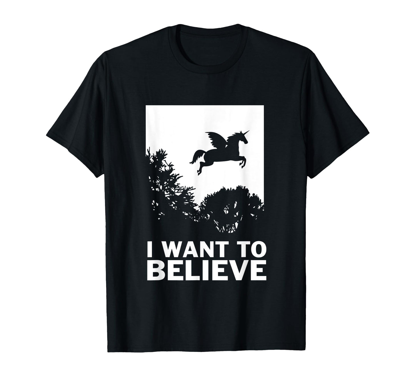 I Want To Believe Unicorns - UFO Conspiracy Flying T-Shirt
