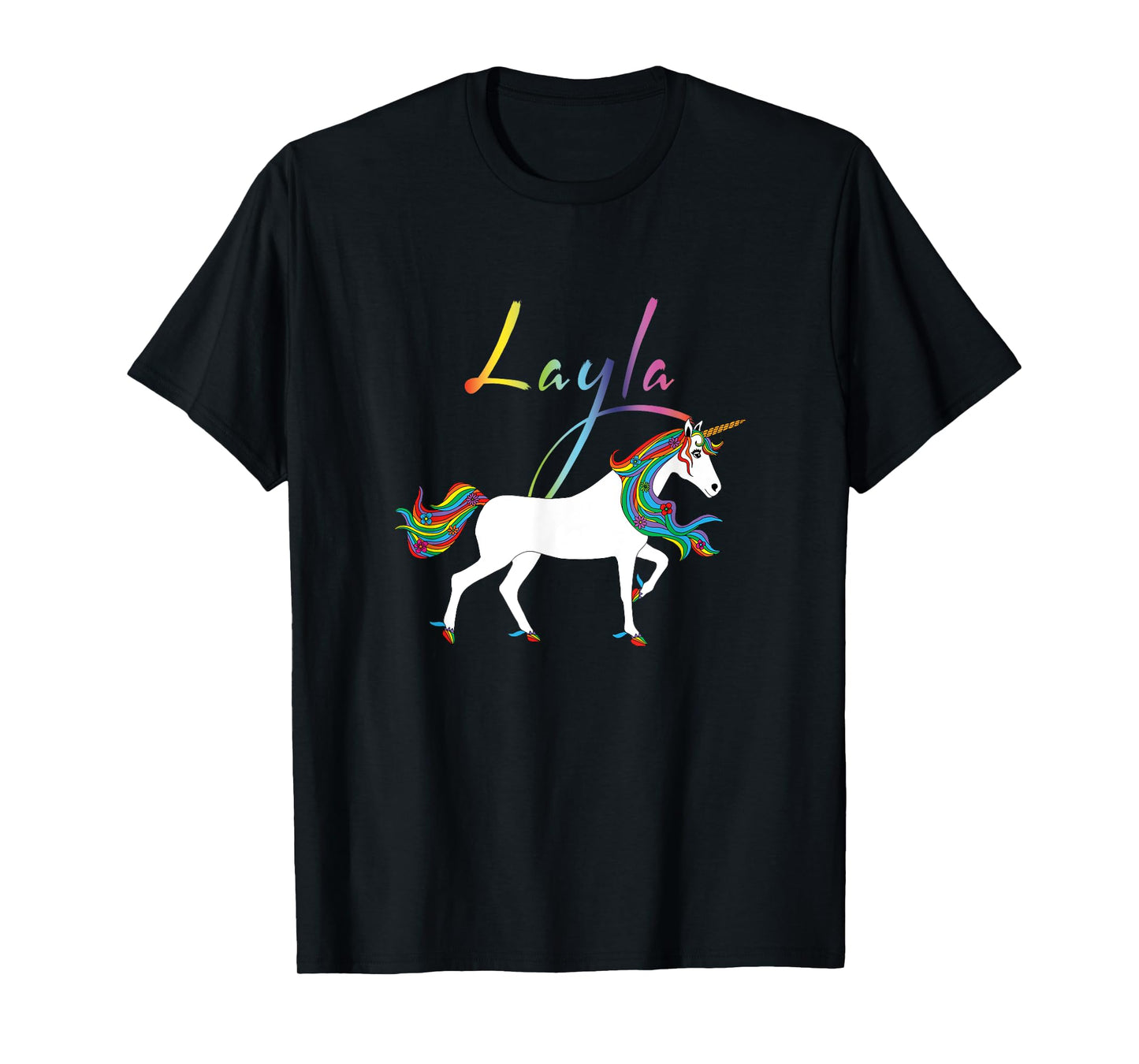 Layla Personalized First Name Unicorn T-Shirt