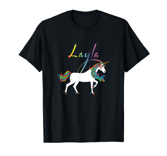 Layla Personalized First Name Unicorn T-Shirt