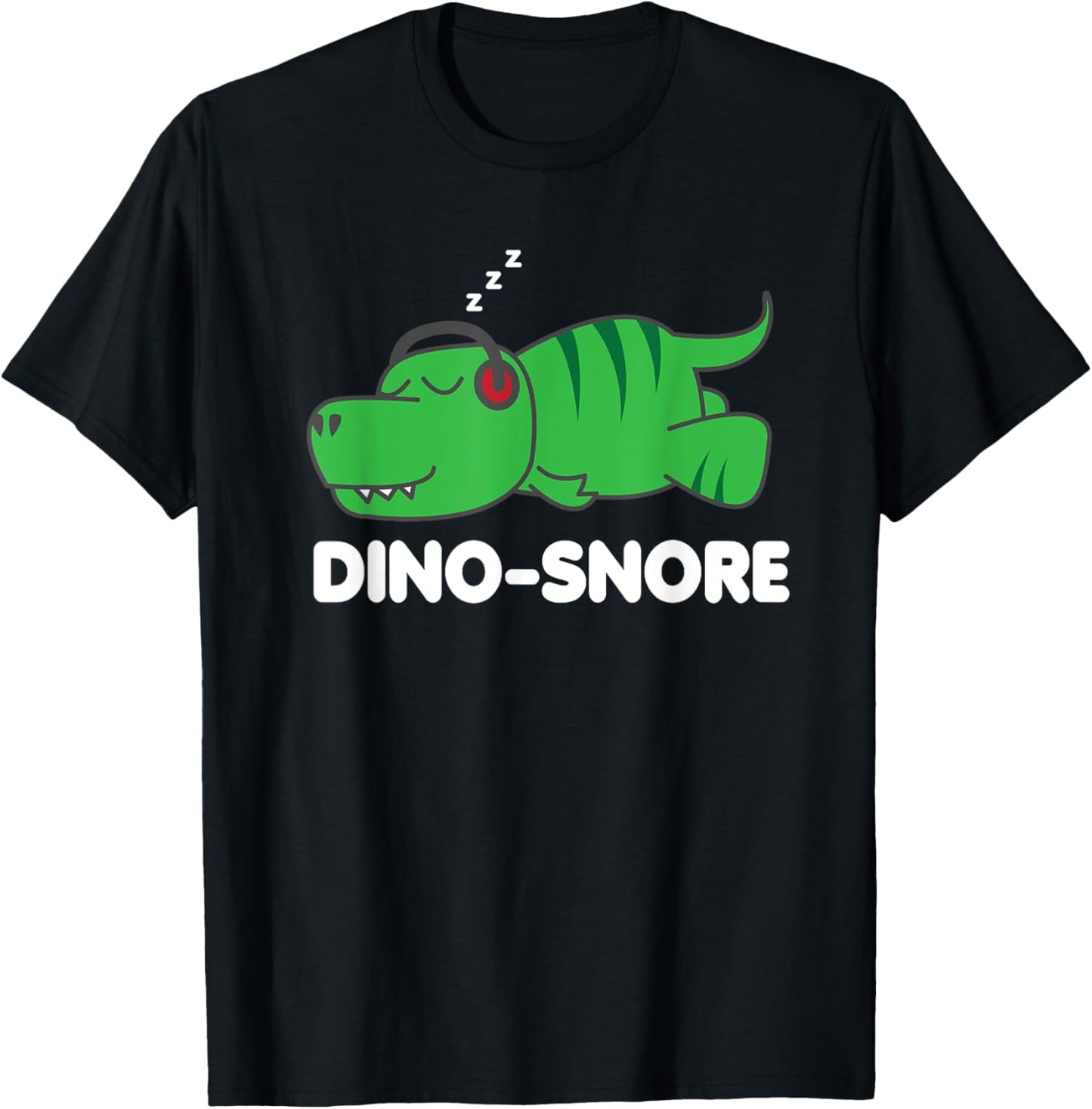 Dino Snore Pyjamas TRex Headphones Dinosaur T-Shirt