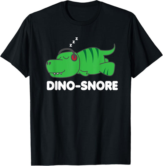 Dino Snore Pyjamas TRex Headphones Dinosaur T-Shirt