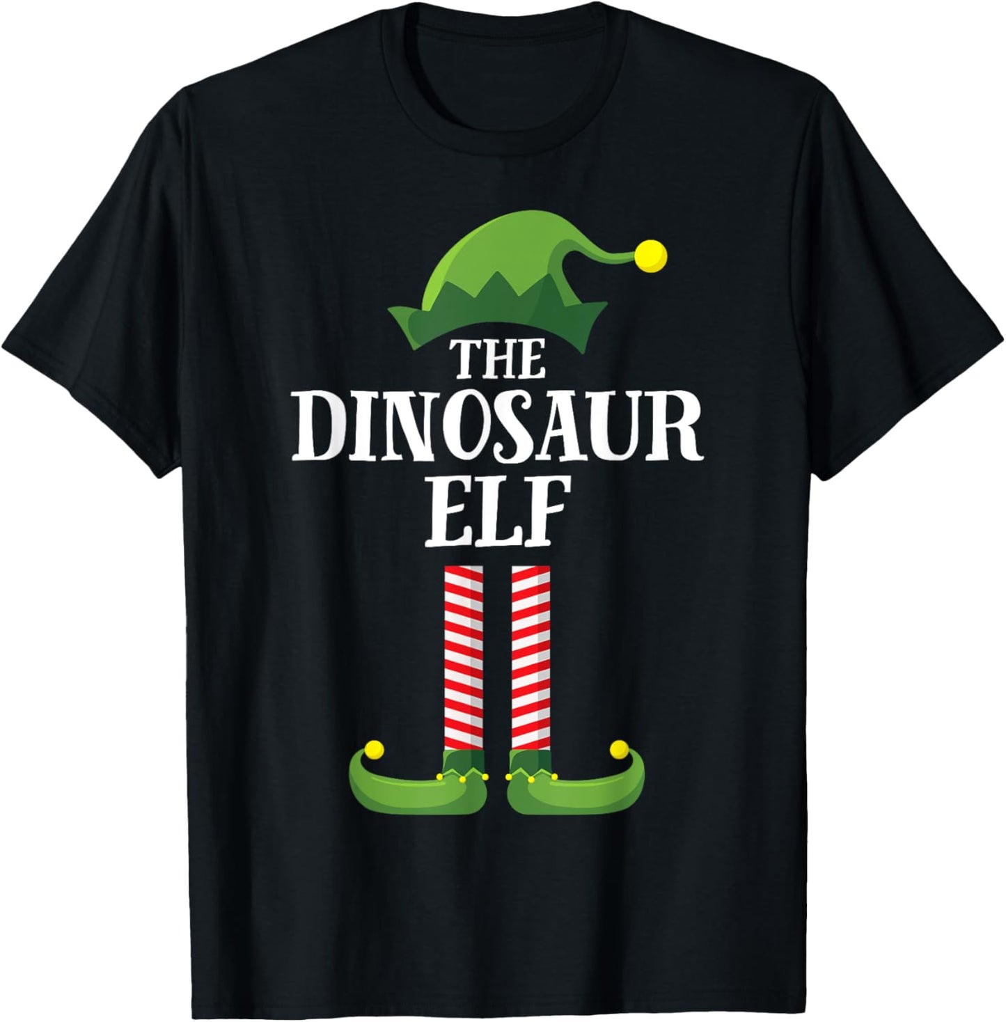 Dinosaur Elf Matching Family Group Christmas Party T-Shirt