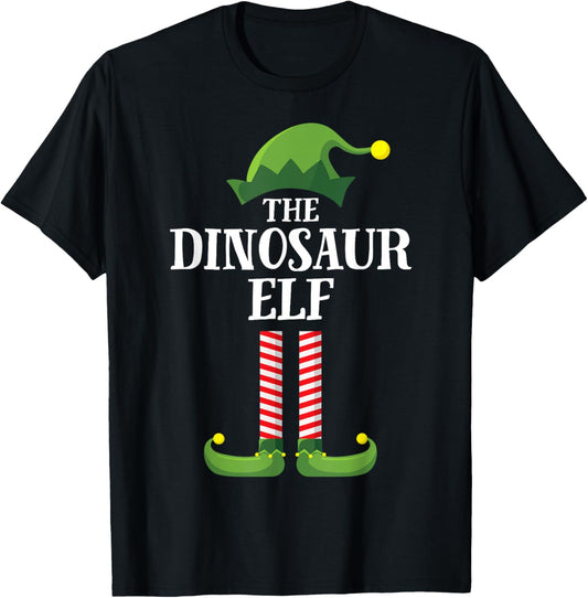 Dinosaur Elf Matching Family Group Christmas Party T-Shirt