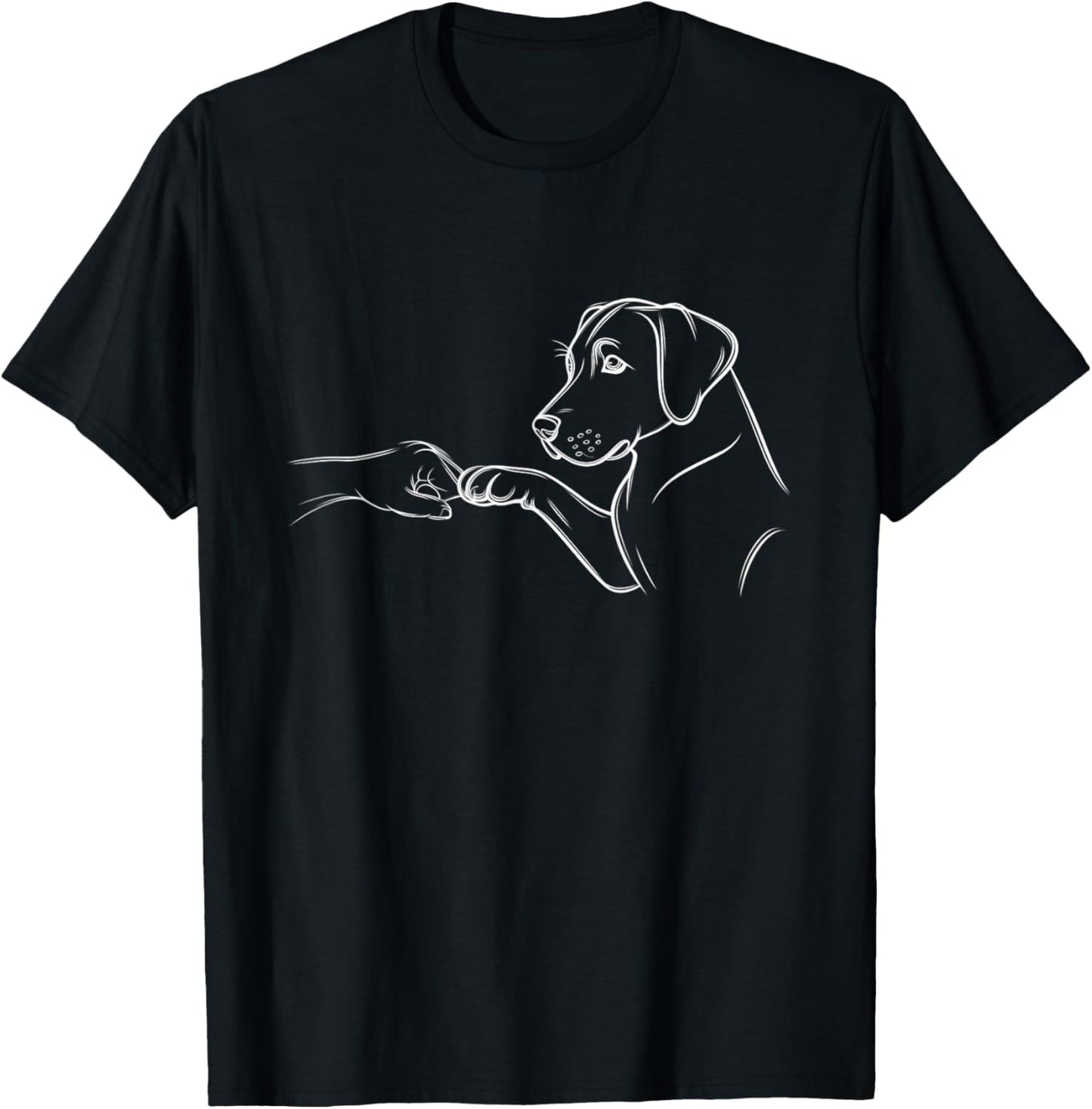 Dog and Human Fist Bump Friendship Minimalist Design T-Shirt