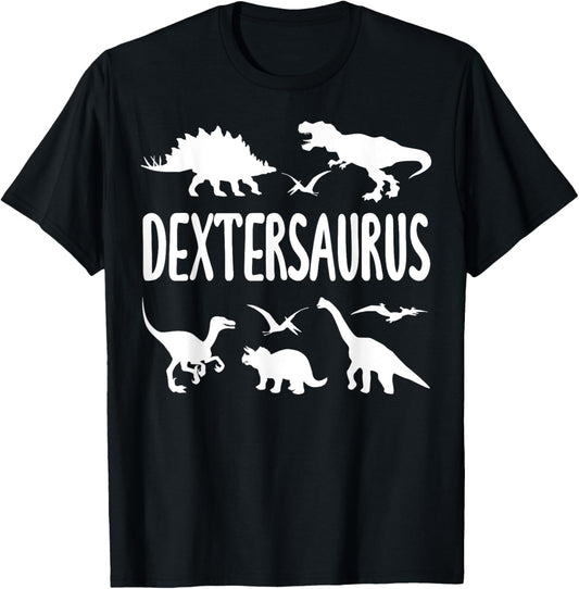 Dinosaur T Rex Dexter Dextersaurus Boys Dino Name T-Shirt